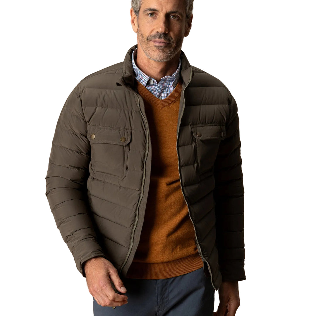 Atherton Down Quilted Jacket | Crocodile Brown