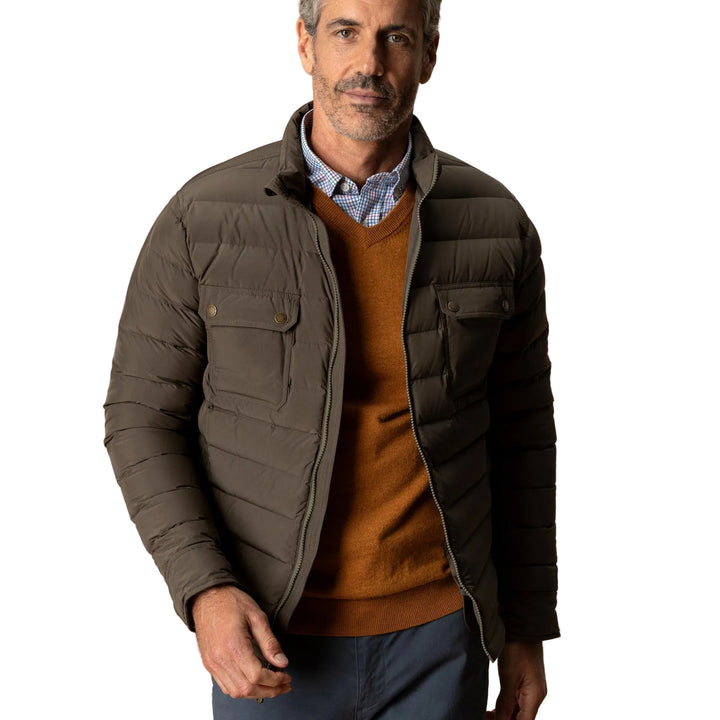 Atherton Down Quilted Jacket | Crocodile Brown