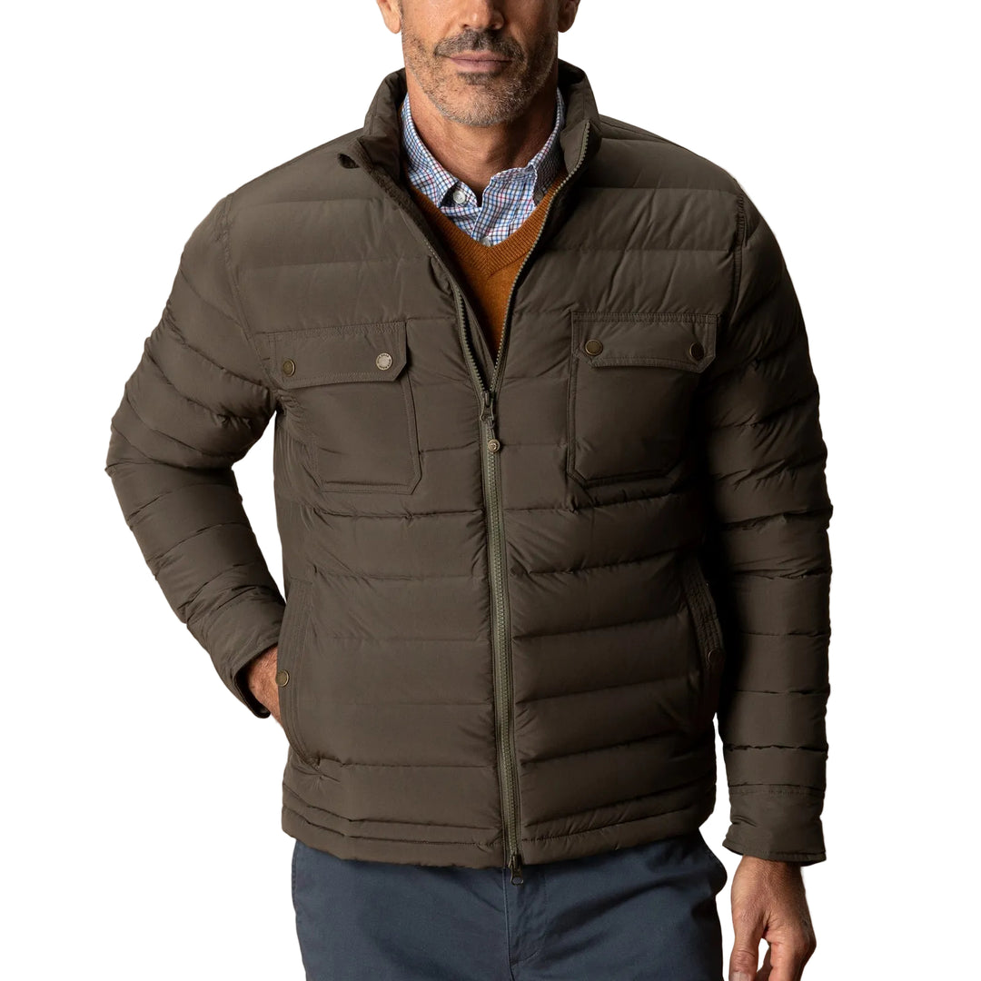 Atherton Down Quilted Jacket | Crocodile Brown