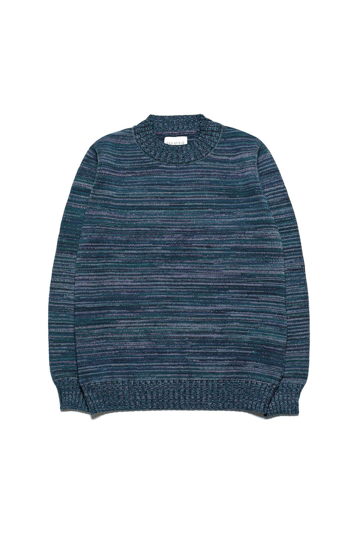 Dieter Knit Sweater - Deep Teal/ Multi Twisted Yarn