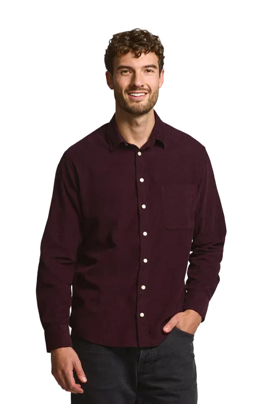 Micro Corduroy Shirt | Oxblood