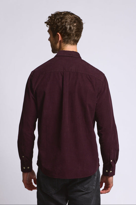 Micro Corduroy Shirt | Oxblood