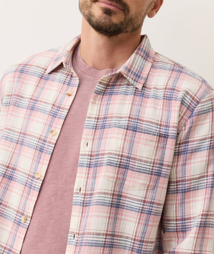 Stretch Selvage Long Sleeve Shirt | Warm Plaid