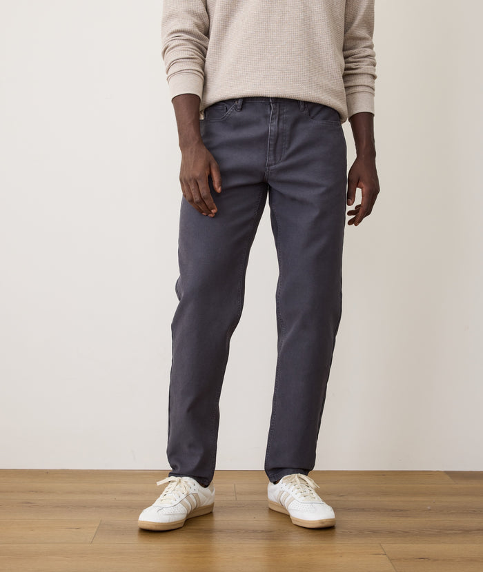5 Pocket Slim Straight Twill Pant | Faded Navy