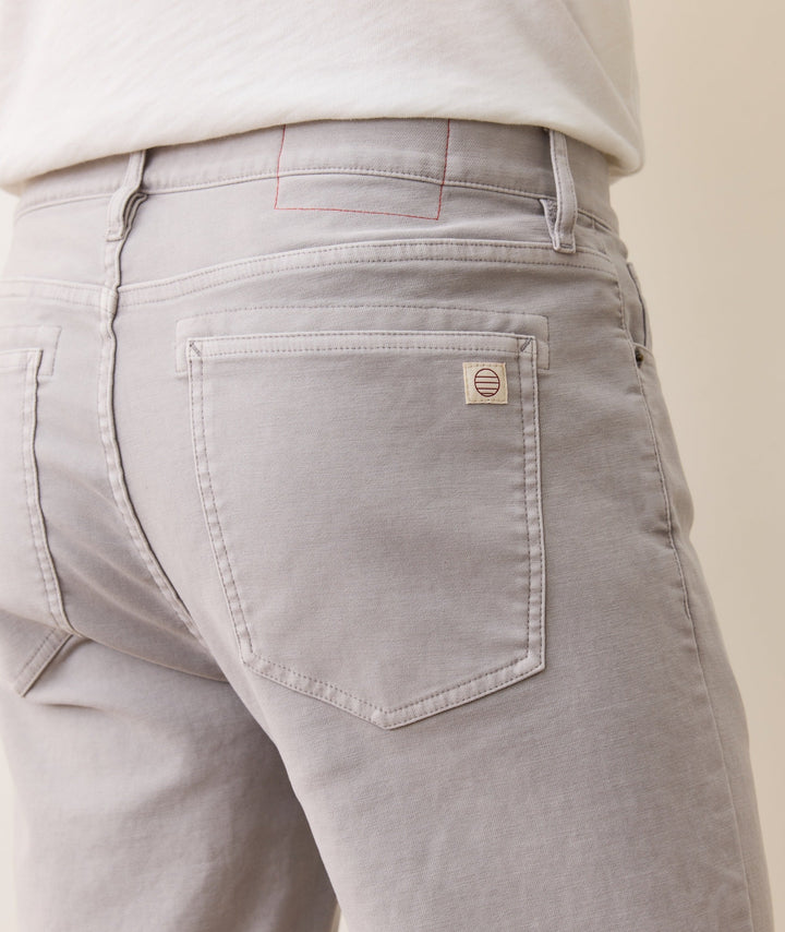 5 Pocket Slim Straight Twill Pant | Light Grey