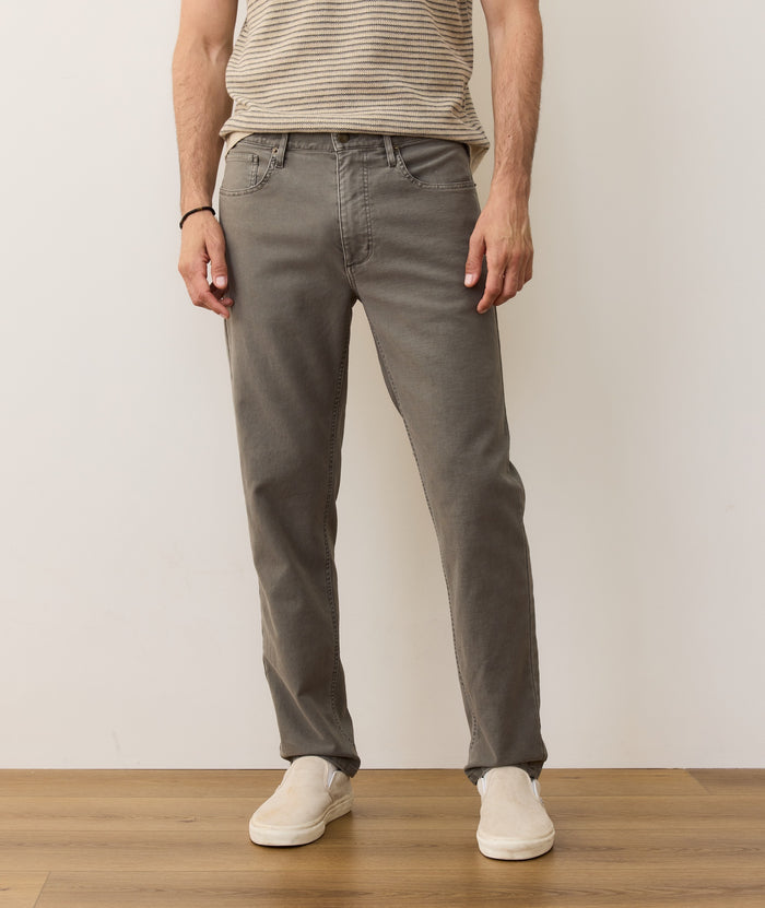 5 Pocket Slim Straight Twill Pant | Olive