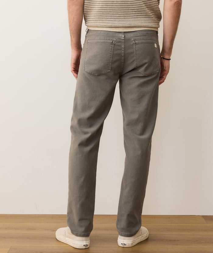 5 Pocket Slim Straight Twill Pant | Olive