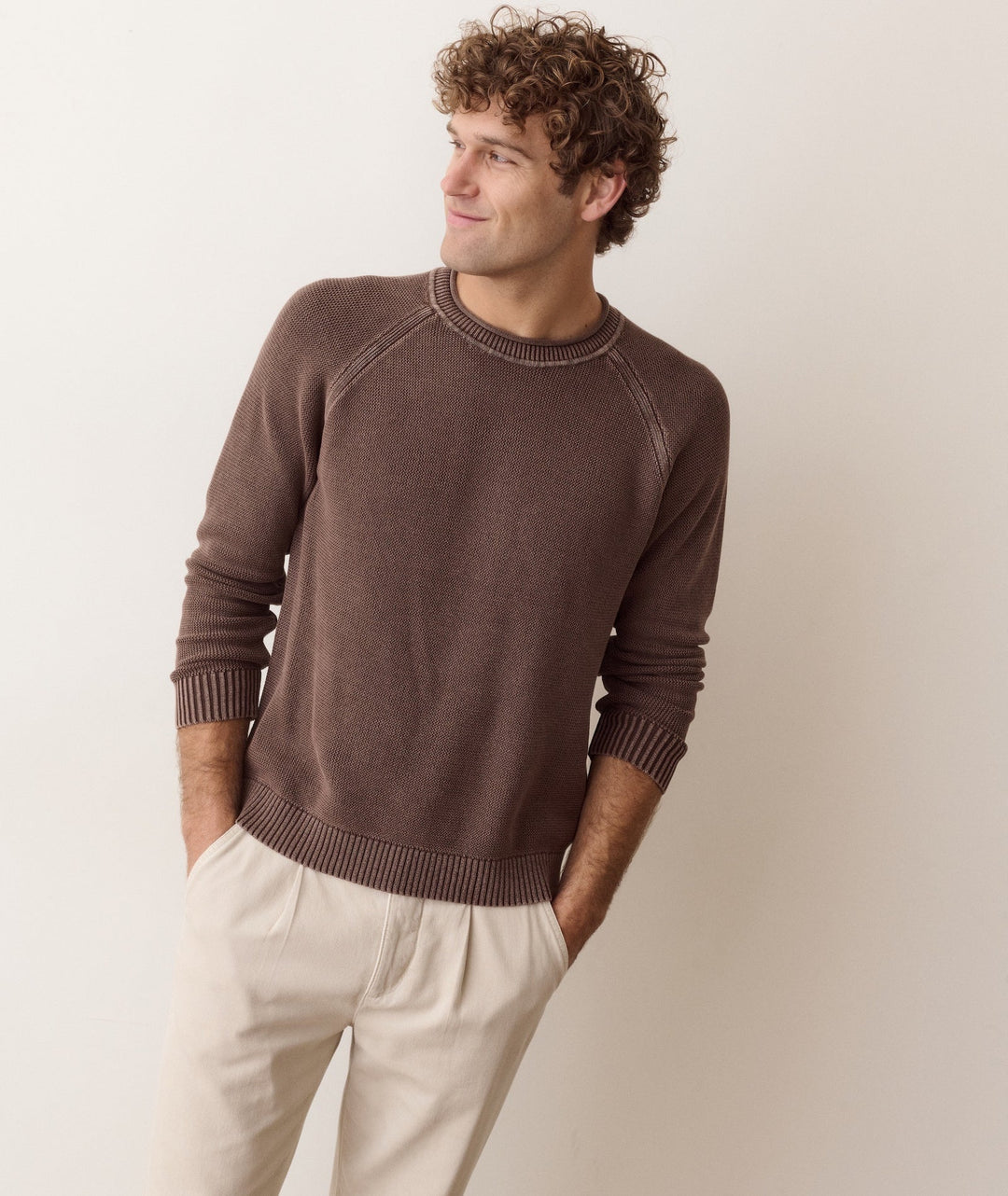 Garment Dye Roll Neck Sweater | Java