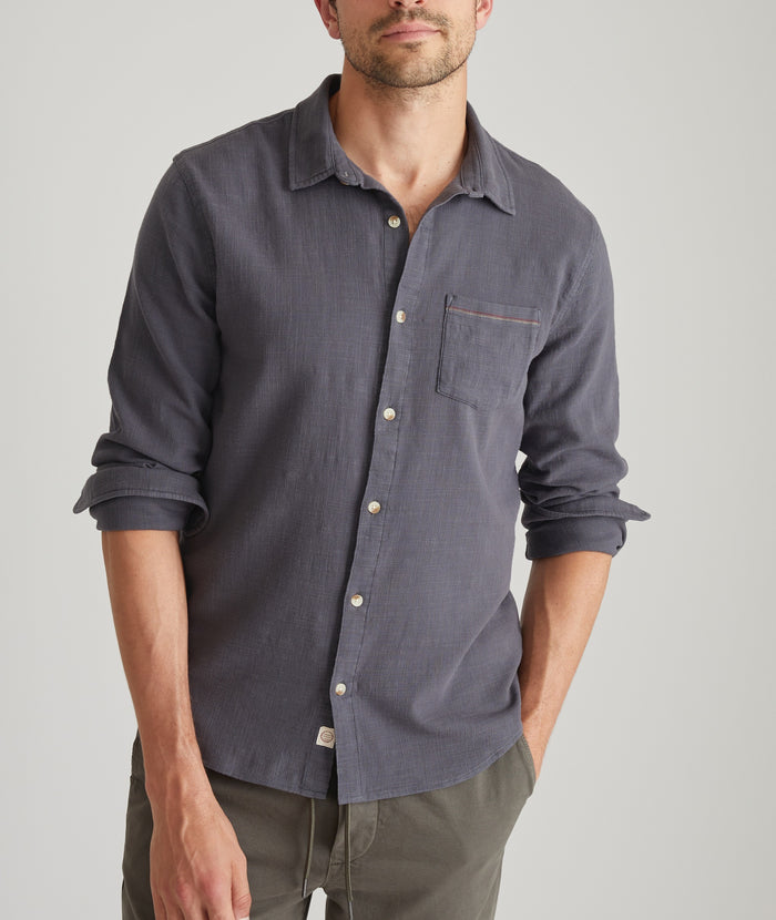 Stretch Selvage Long Sleeve Shirt | India Ink