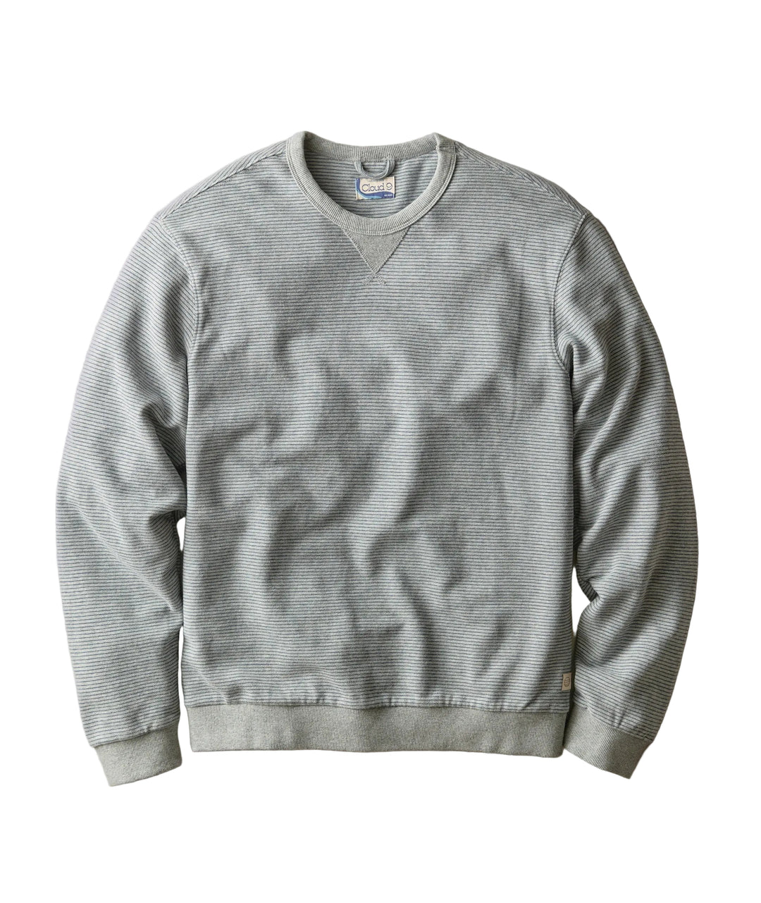 Relaxed Cloud 9 Terry Crewneck | Heather Grey Strip