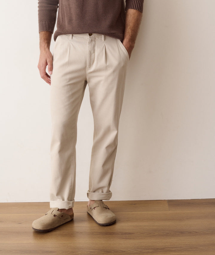 Rowan Pleated Trouser Relaxed Fit | Stone