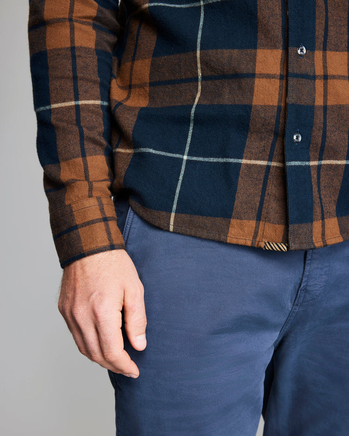 Brushed Bold Plaid Tuscumbia Shirt Button Down | Carbon Blue Multi