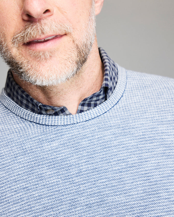 Tuck Stripe Crew Sweater | Dark Denim
