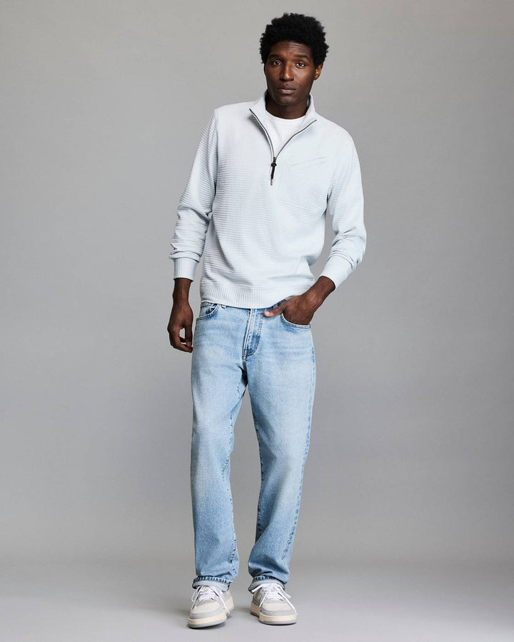 Quilted Half-Zip Sweater | Beach Blue