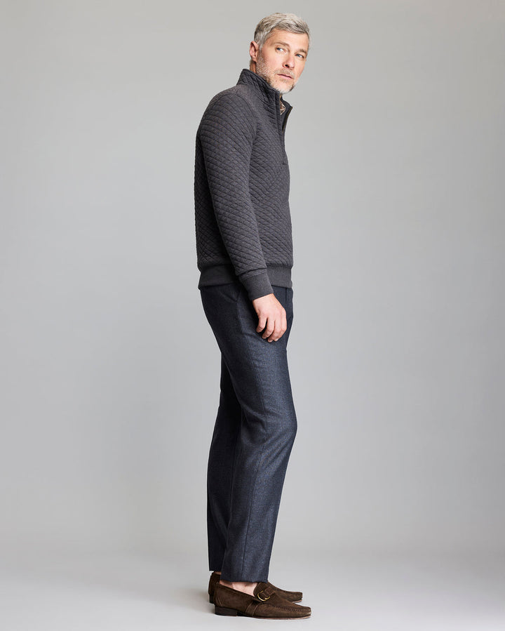 Diamond Quilt Half Zip | Black