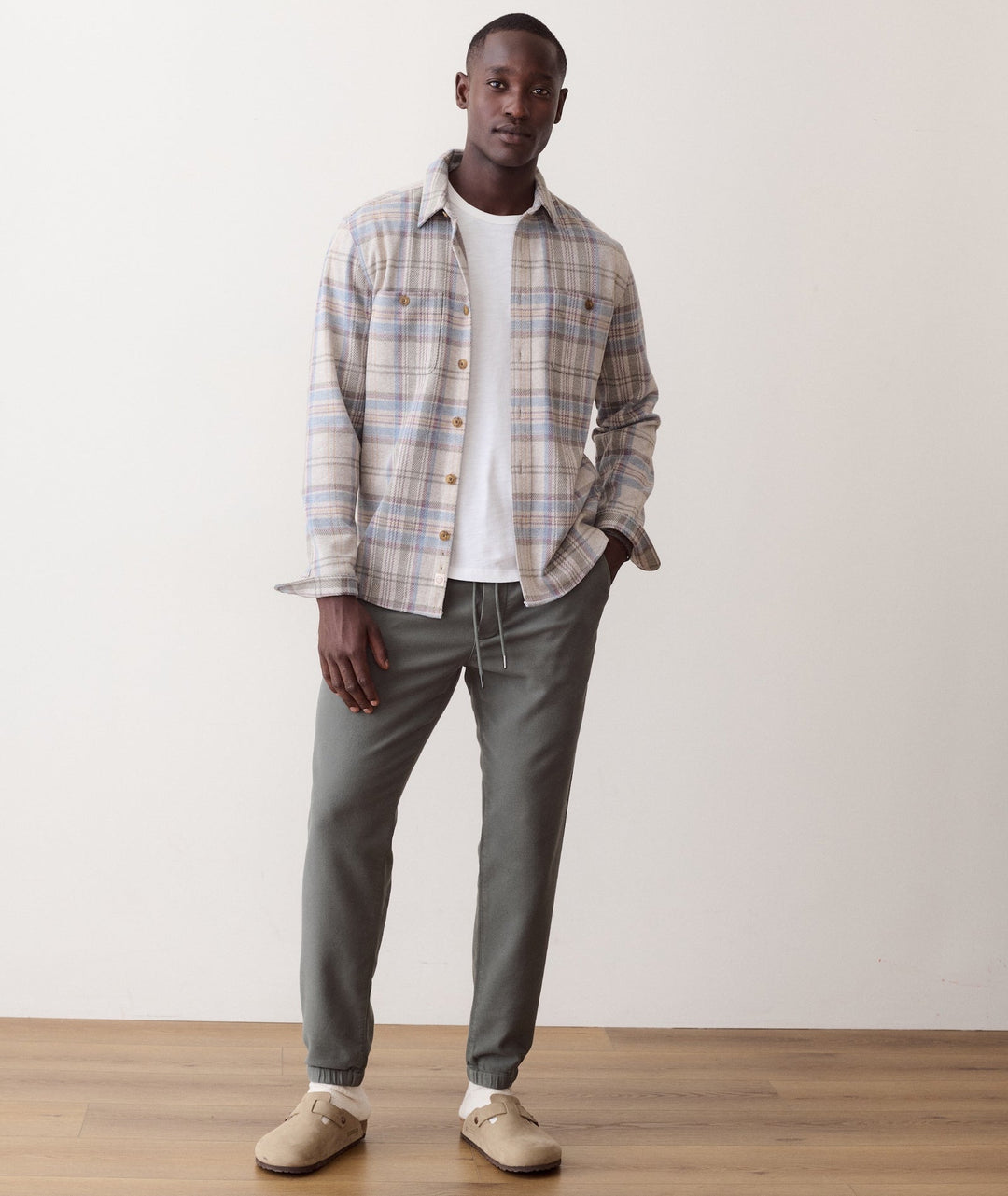 Pacifica Stretch Twill Overshirt | Grey Plaid