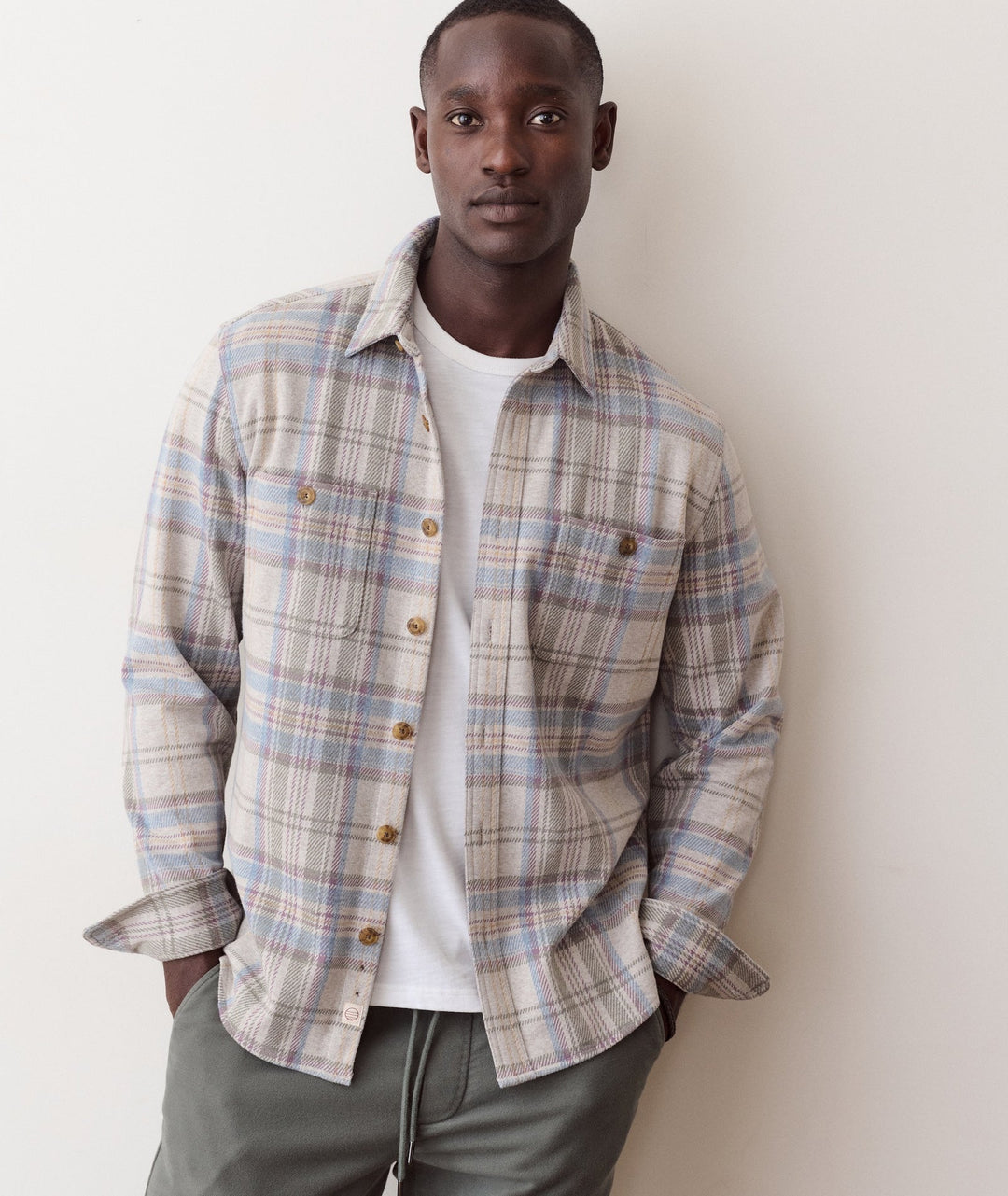 Pacifica Stretch Twill Overshirt | Grey Plaid