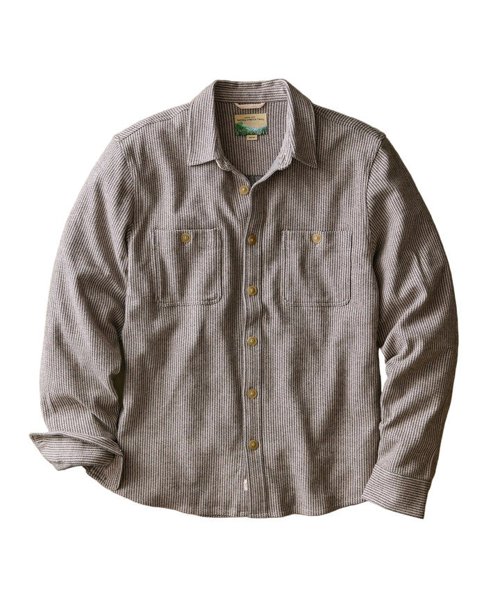 Pacifica Stretch Twill Overshirt | Grey Railroad Stripe