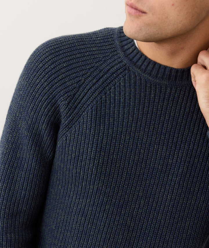 Inverness Crew Sweater | Navy & Green
