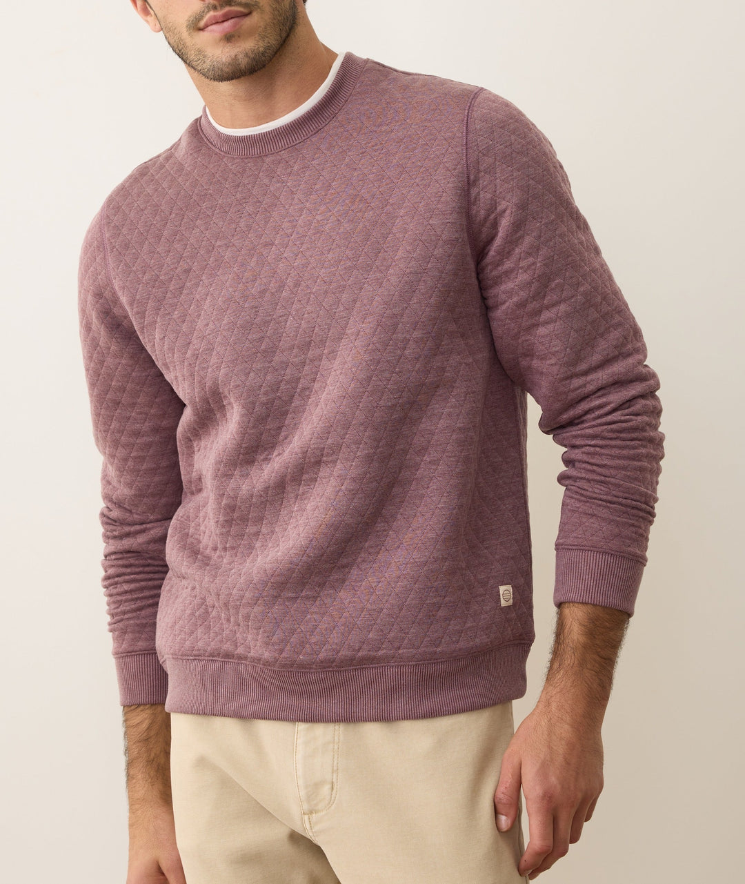 Corbet Quilted Crew | Plum Steel