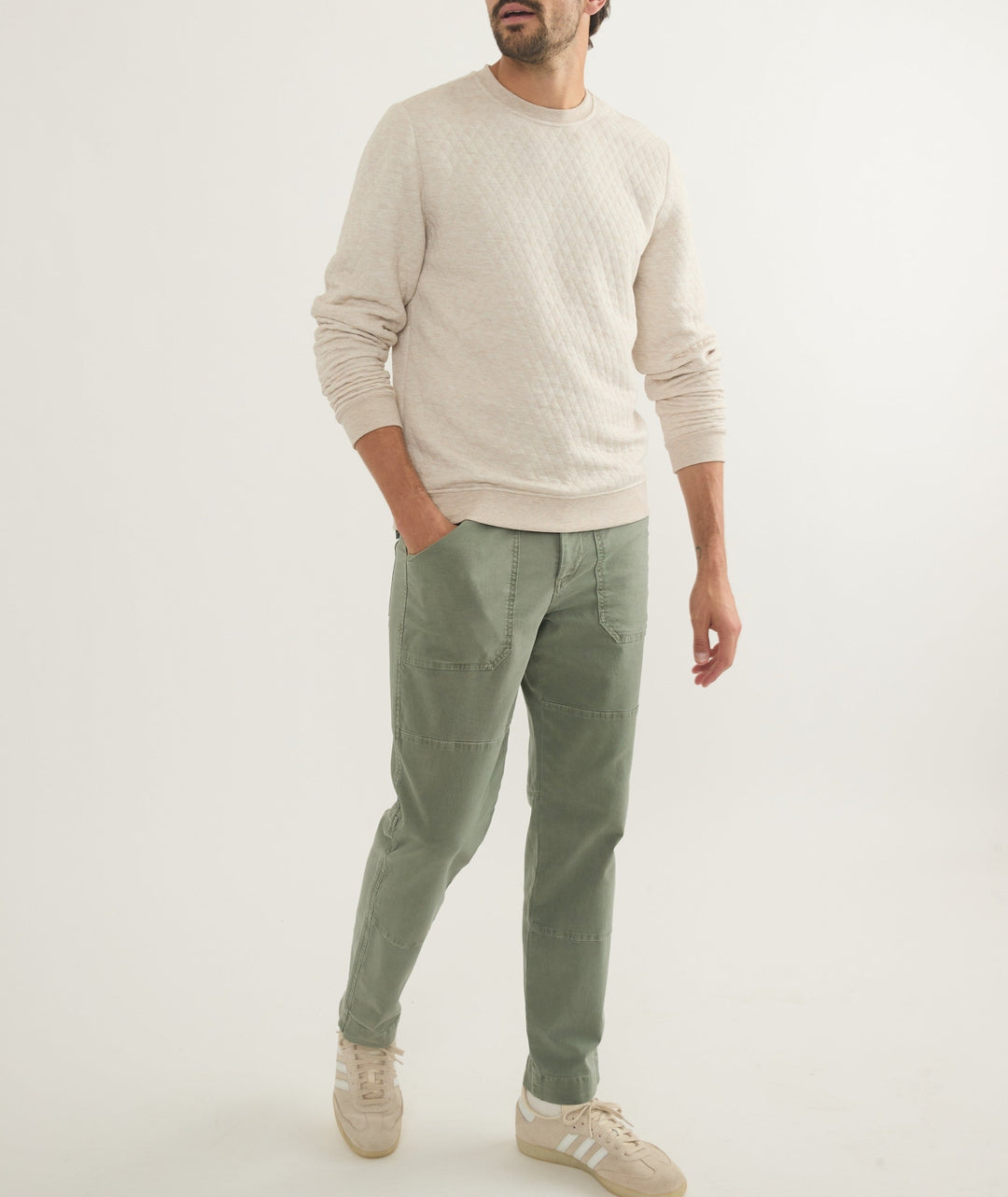 Corbet Quilted Crew | Oat