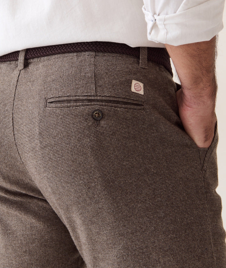 Saturday Houndstooth Chino - Slim Straight | Dark Taupe