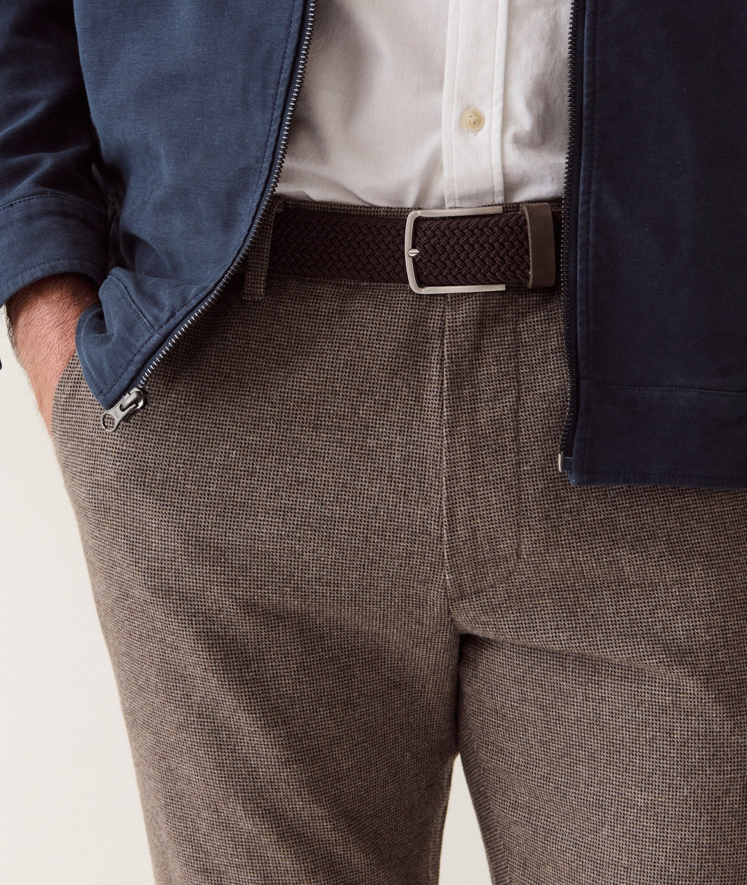 Saturday Houndstooth Chino - Slim Straight | Dark Taupe