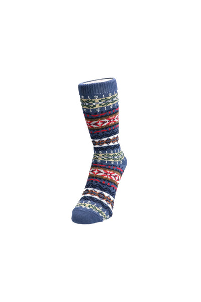 Fairisle Crew Socks - Indigo