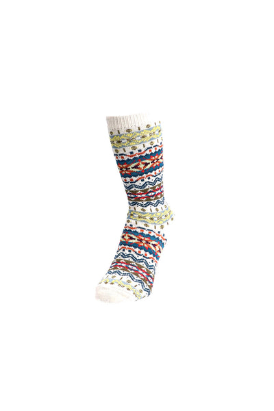 Fairisle Crew Socks - Off White