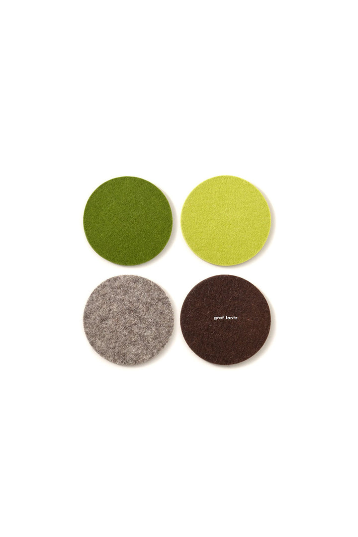 Felt Coaster 4 Pack, Round - Forest Mix