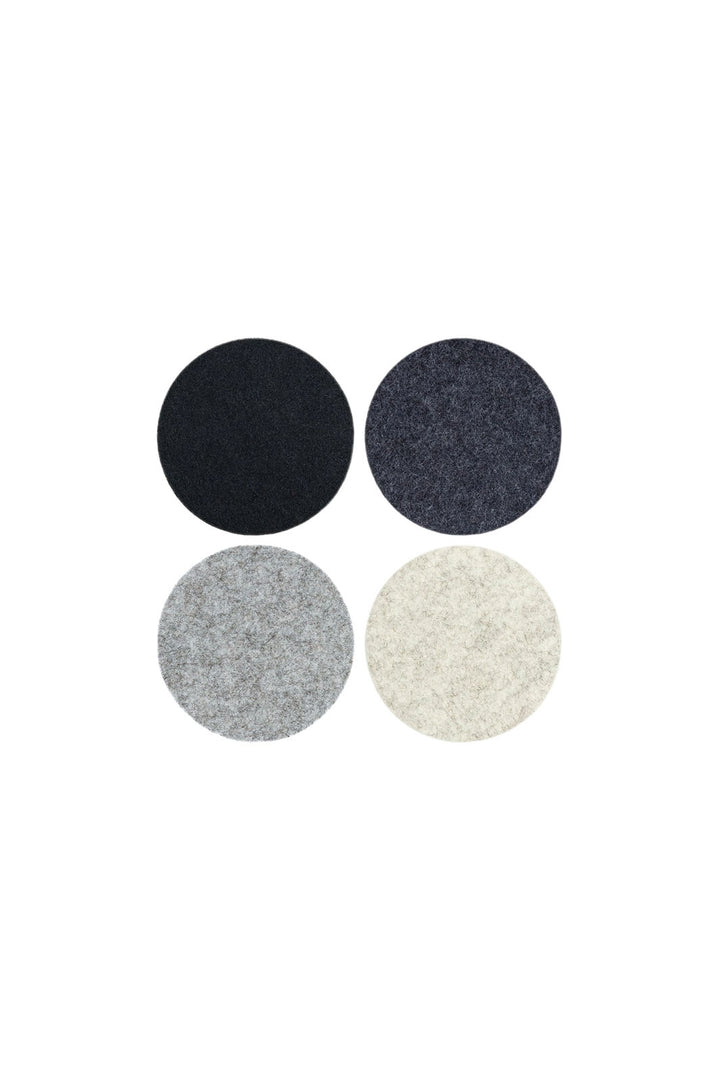 Felt Coaster Multipack, Round - Noir Mix