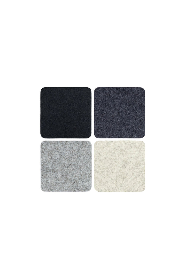 Felt Coaster 4 Pack, Square - Noir Mix