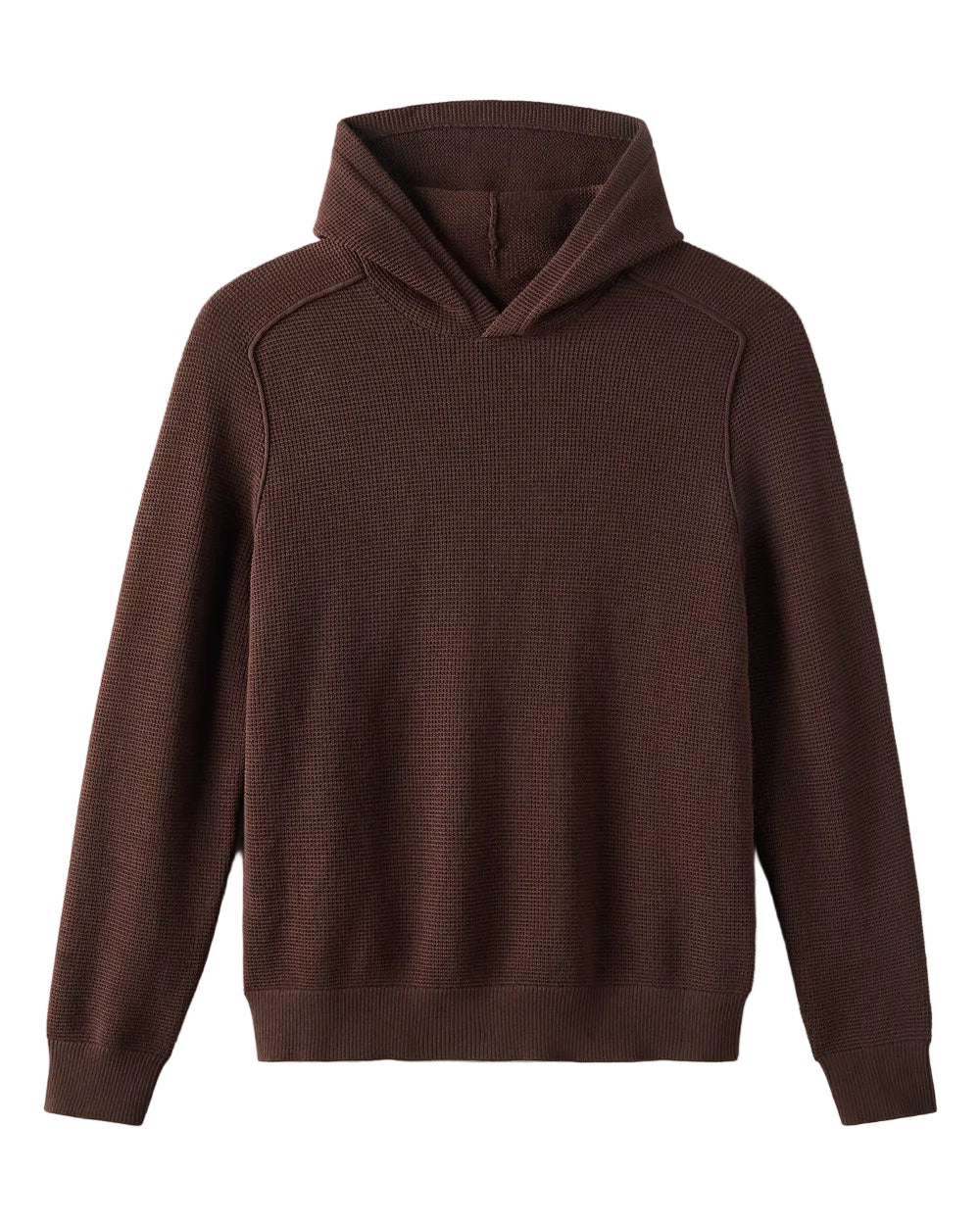 Fine Knit Sweater Hoodie | Ember Brown Heather