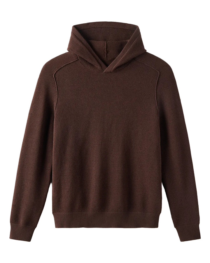 Fine Knit Sweater Hoodie | Ember Brown Heather
