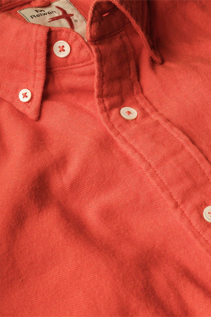 Flyweight Brushed Twill Button-Up - Tangerine