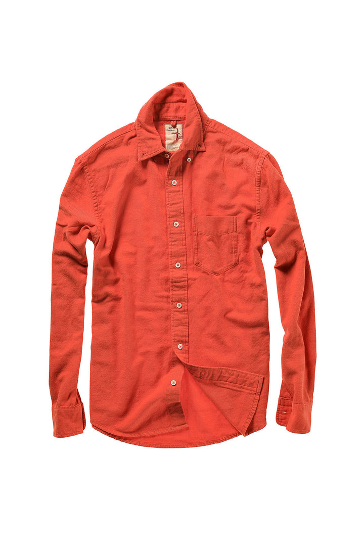 Flyweight Brushed Twill Button-Up - Tangerine