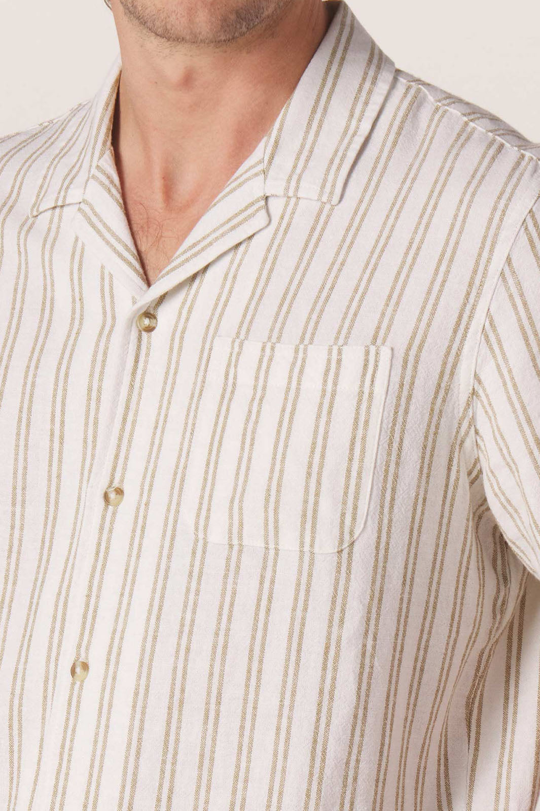 Freshwater Camp Button-Up Shirt - Agave Stripe