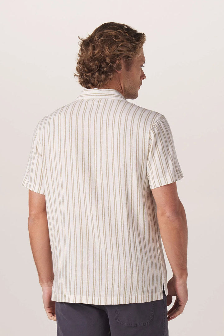Freshwater Camp Button-Up Shirt - Agave Stripe