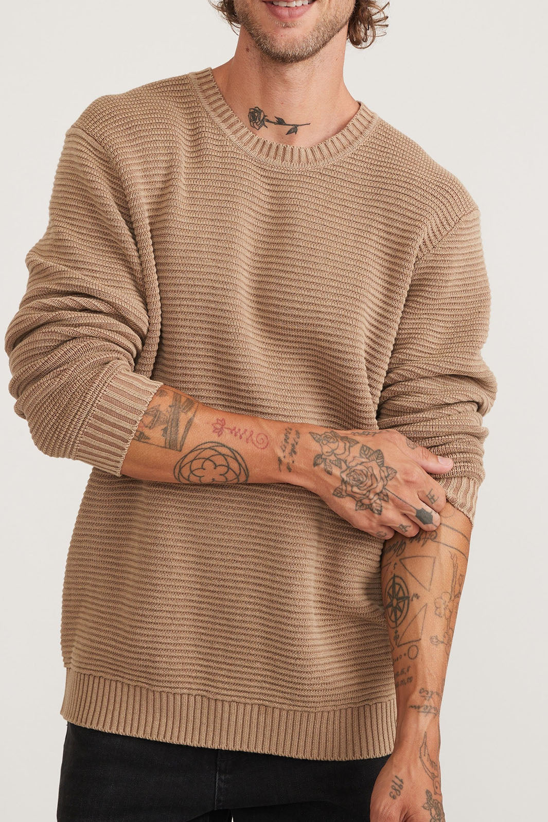 Garment Dye Crew Sweater - Toasted Coconut
