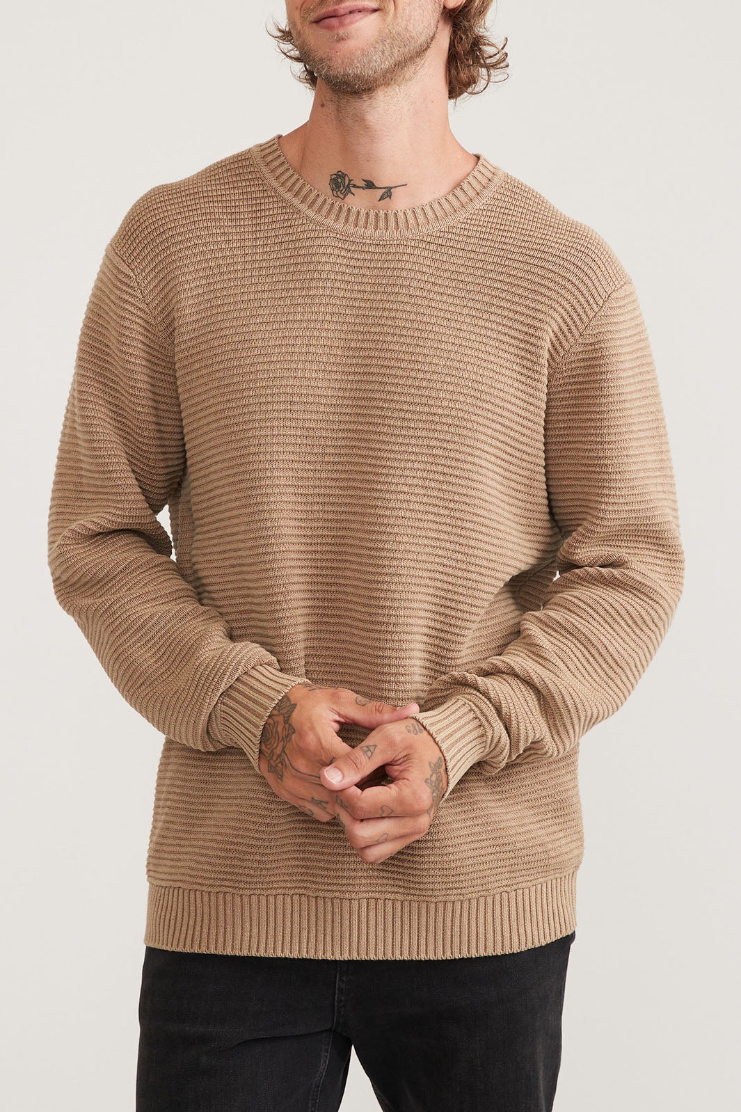 Garment Dye Crew Sweater - Toasted Coconut