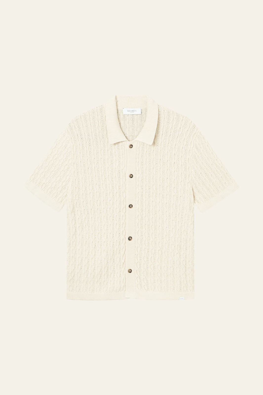 Garrett Knitted Button-Up Shirt - Ivory