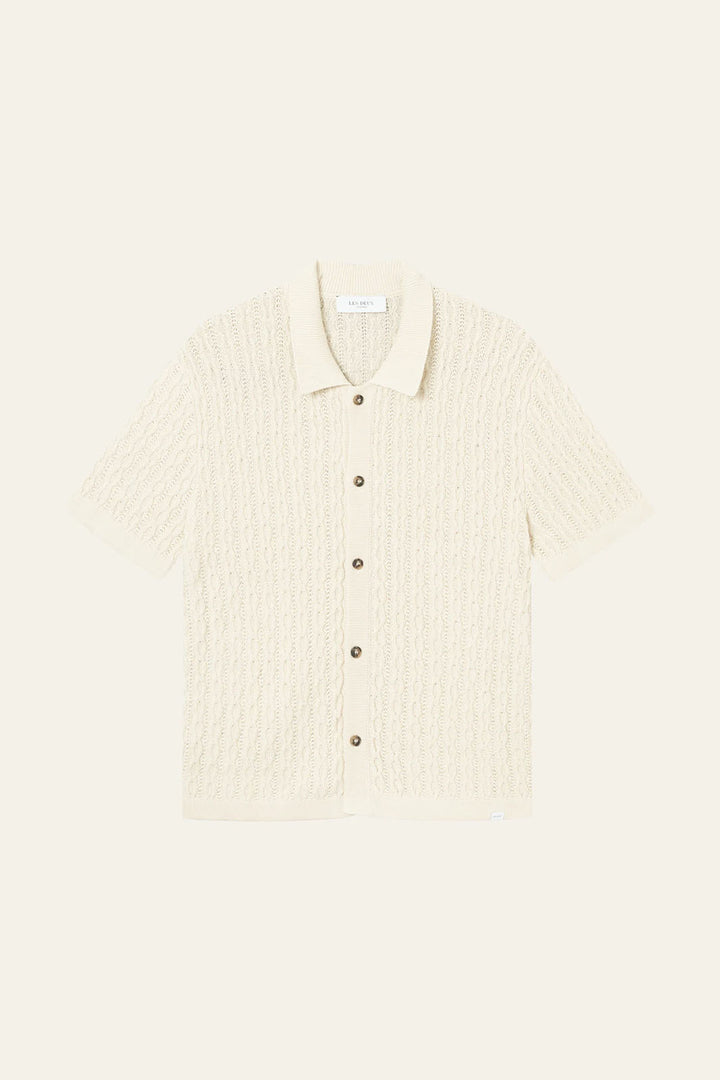Garrett Knitted Button-Up Shirt - Ivory
