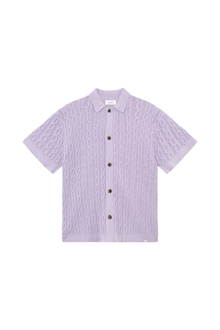 Garrett Knitted Button-Up Shirt - Light Orchid