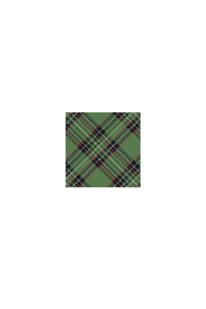 Green Plaid Cocktail Napkin, 20 Pack