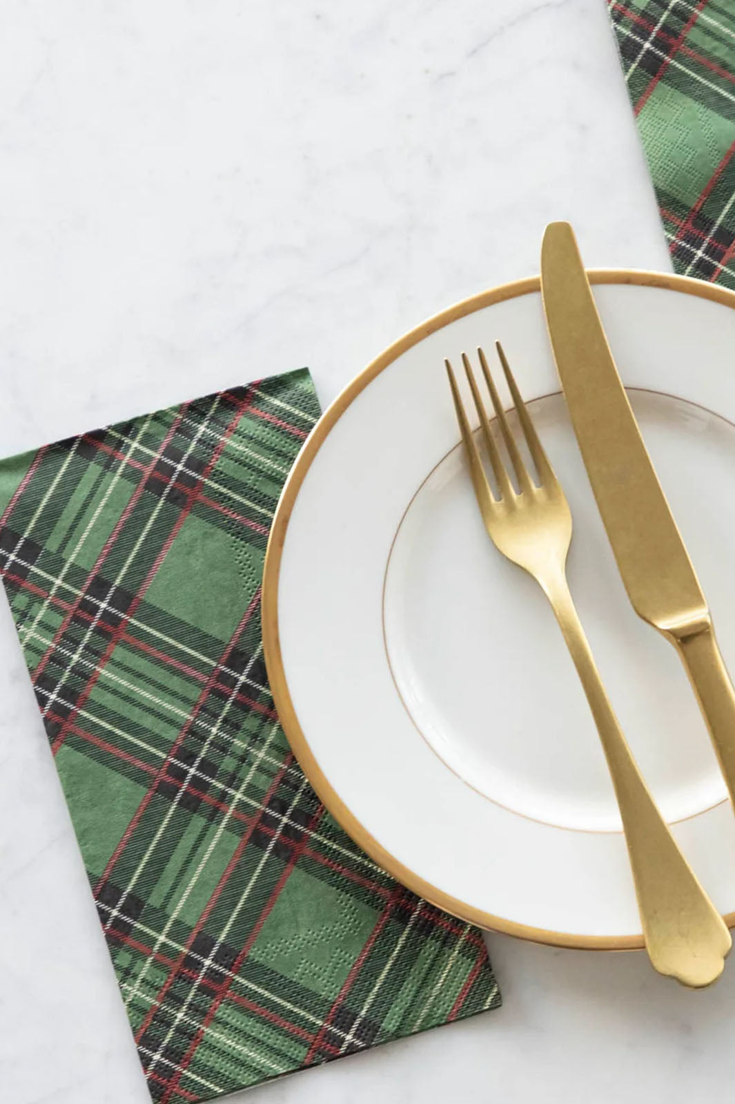 Green Plaid Guest Napkin, 16 Pack