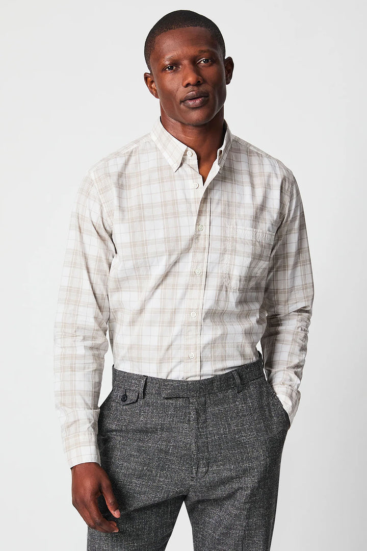 Grid Dobby Tuscumbia Button-Up Shirt - Grey