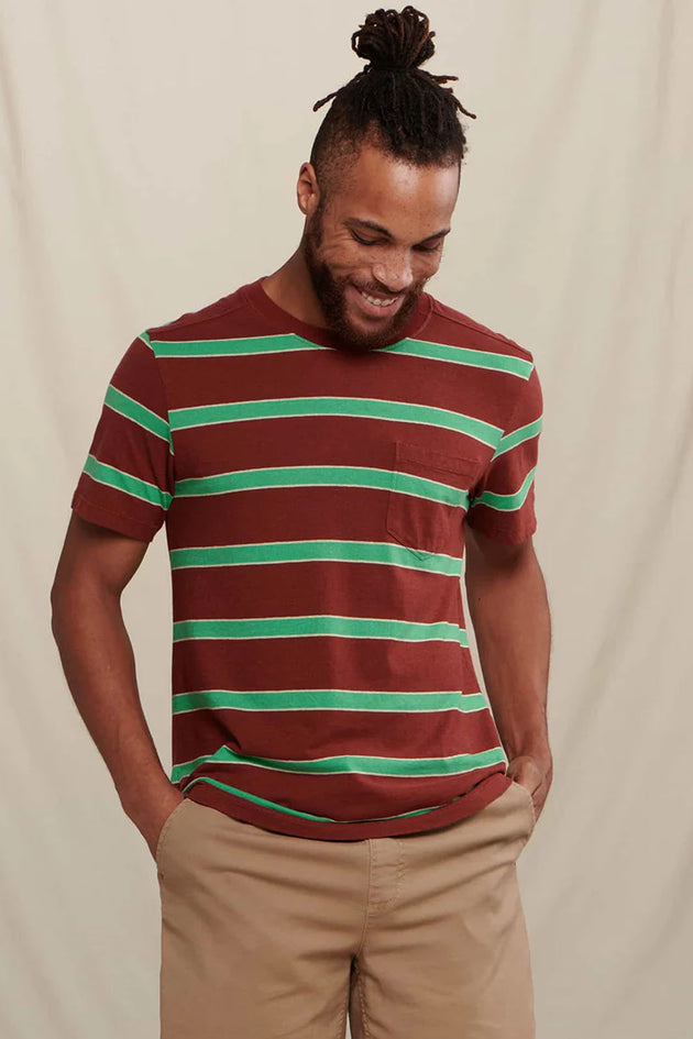 Grom Hemp Crew - Henna Wide Stripe