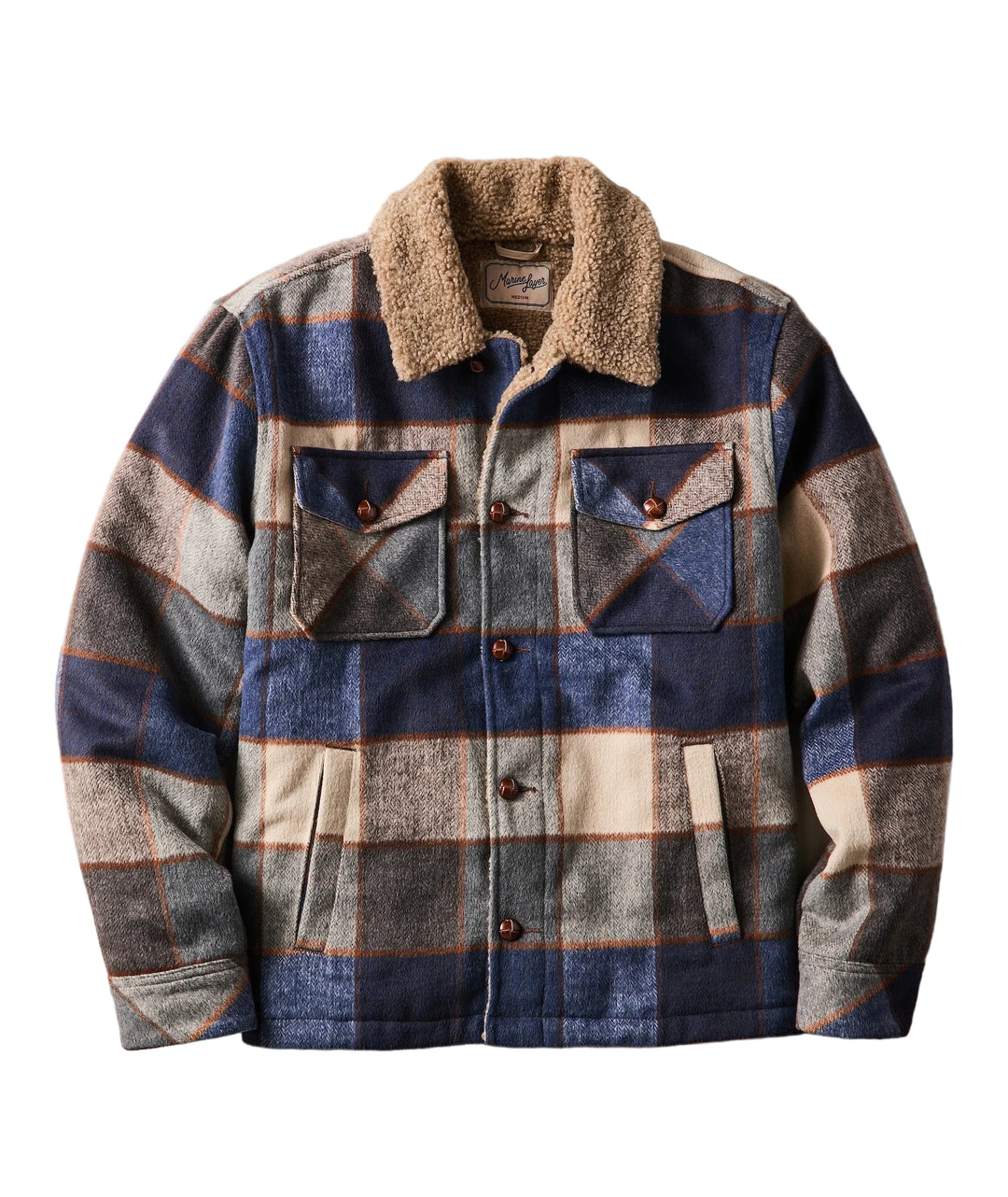 Casey Sherpa Jacket | Nordic Blue Buffalo Plaid