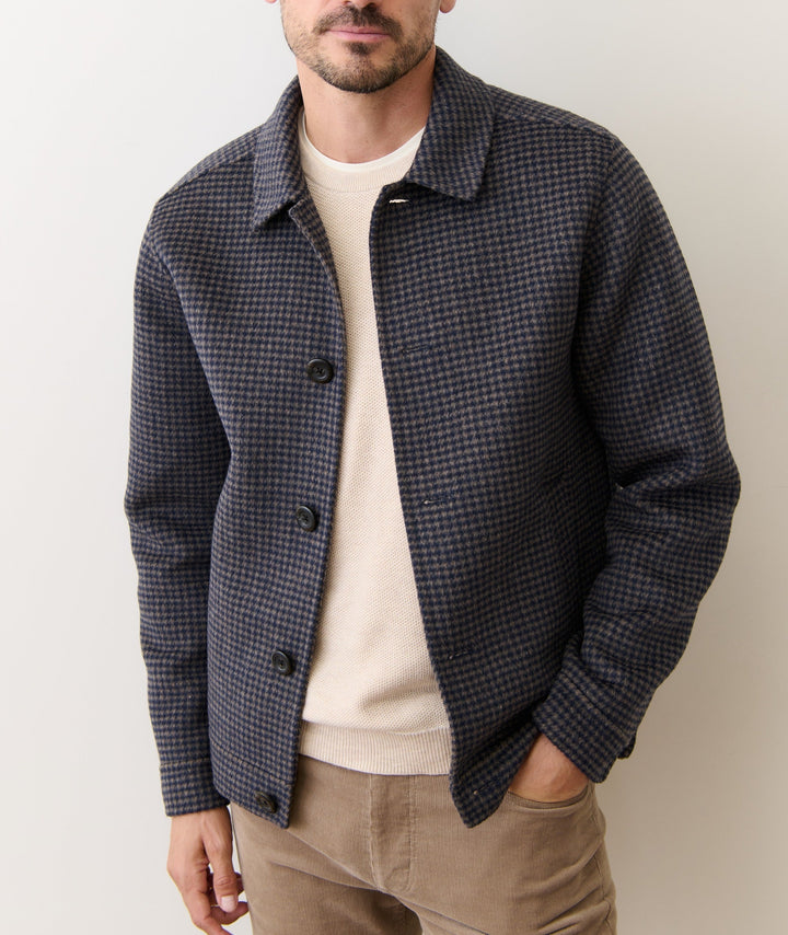 Luca Wool Jacket | Navy/Taupe