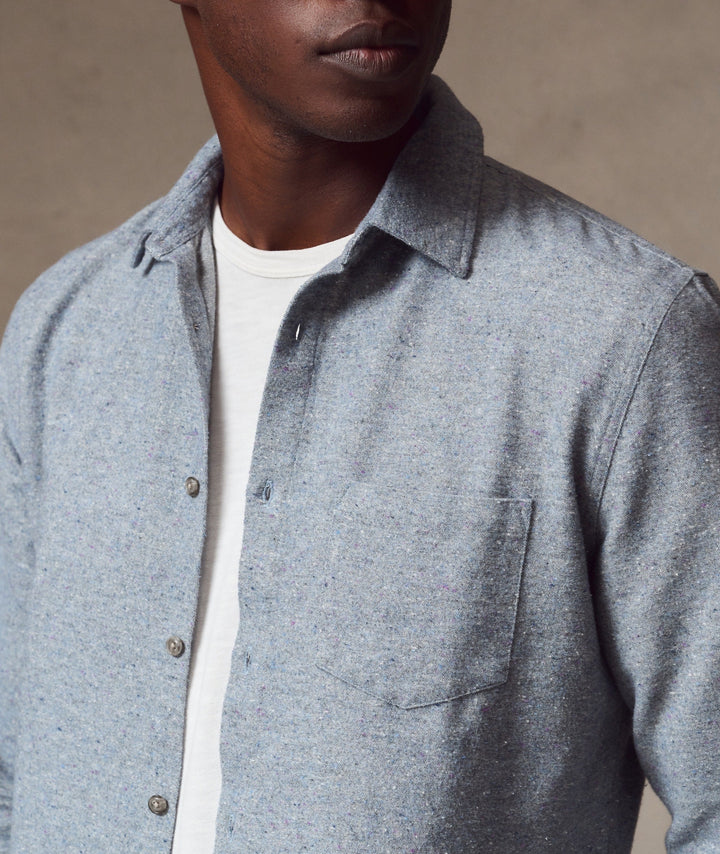 Tahoe Flannel Shirt | Light Blue Donegal